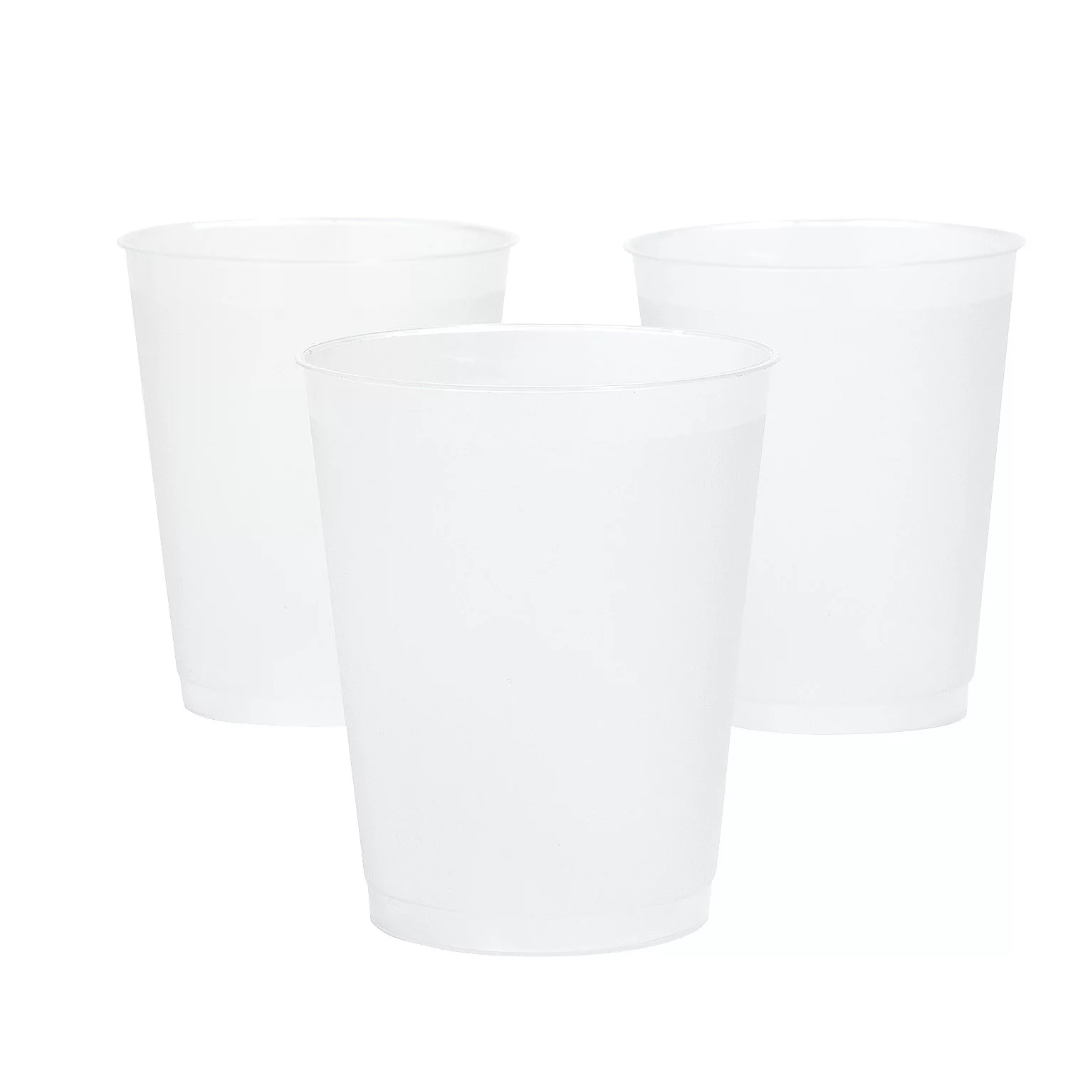 12 oz. Clear Frosted Plastic Cups - 50 Pieces