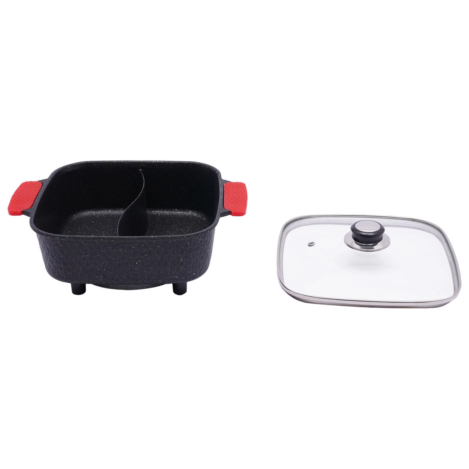 Denest Electric 2 in 1 Hot Pot BBQ Oven Smokeless Barbecue Pan Grill Hotpot Machine