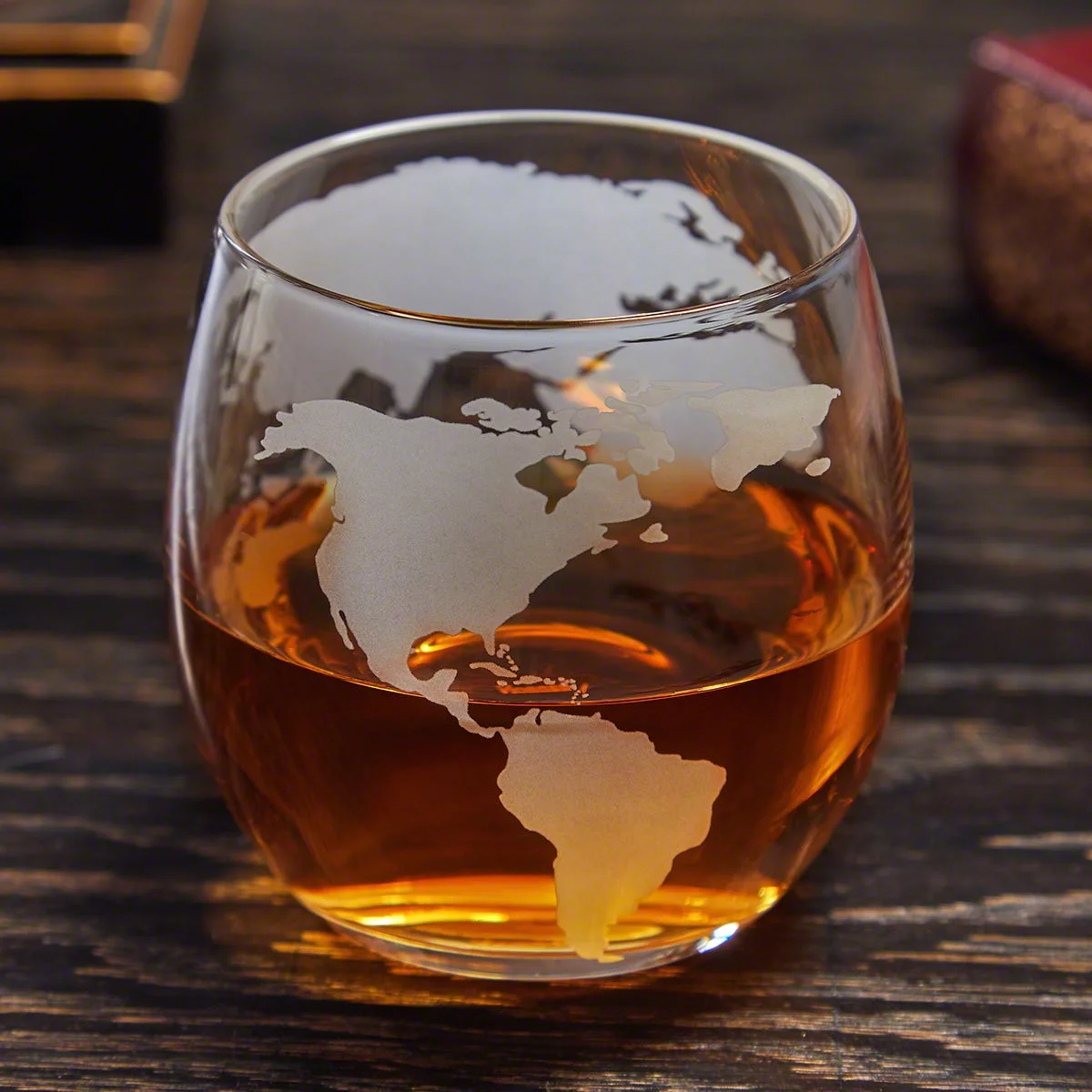 Larsen Whiskey Decanter Globe and Glassware Set