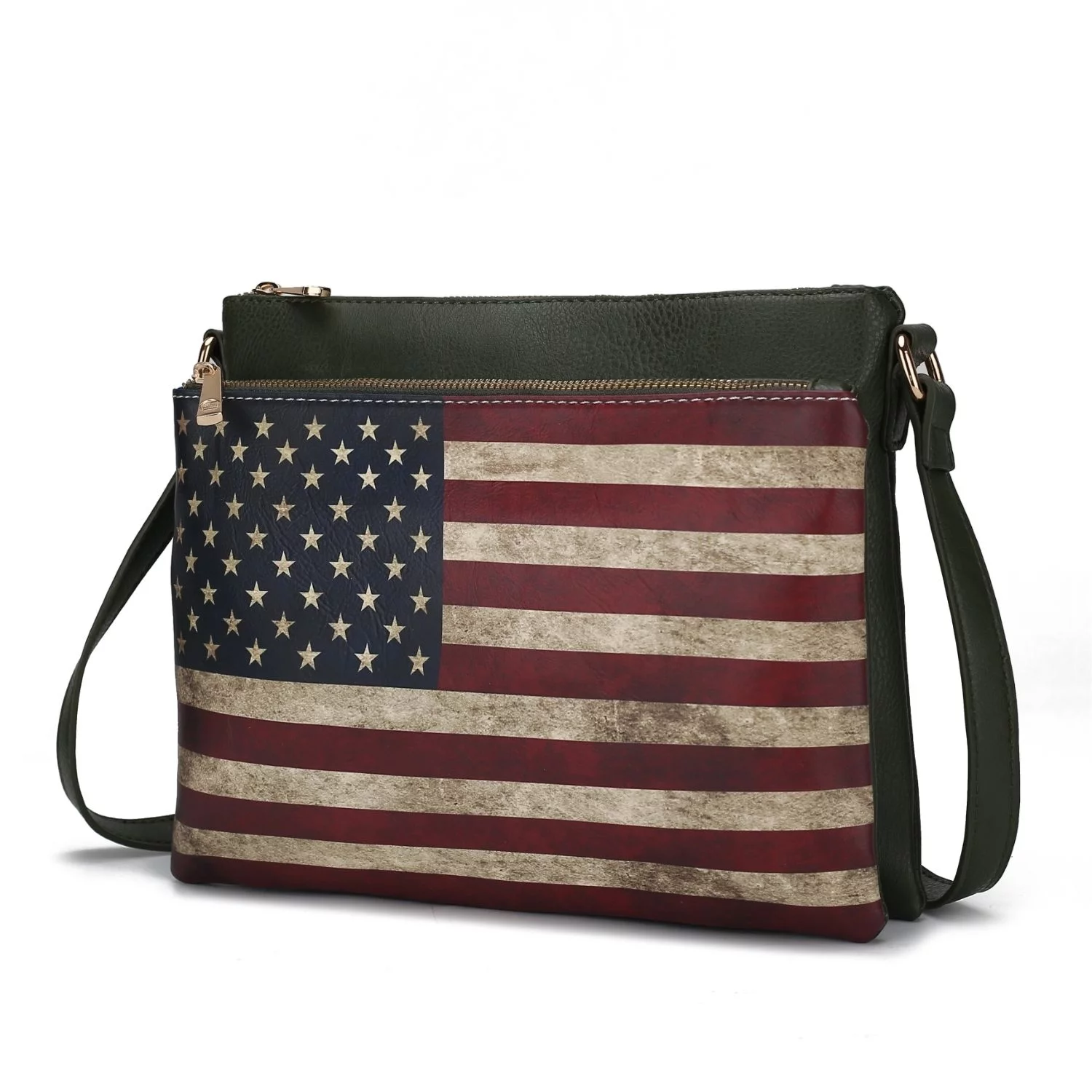 MKF Collection Madeline Printed Flag Vegan Leather Womens Crossbody Bag by Mia K