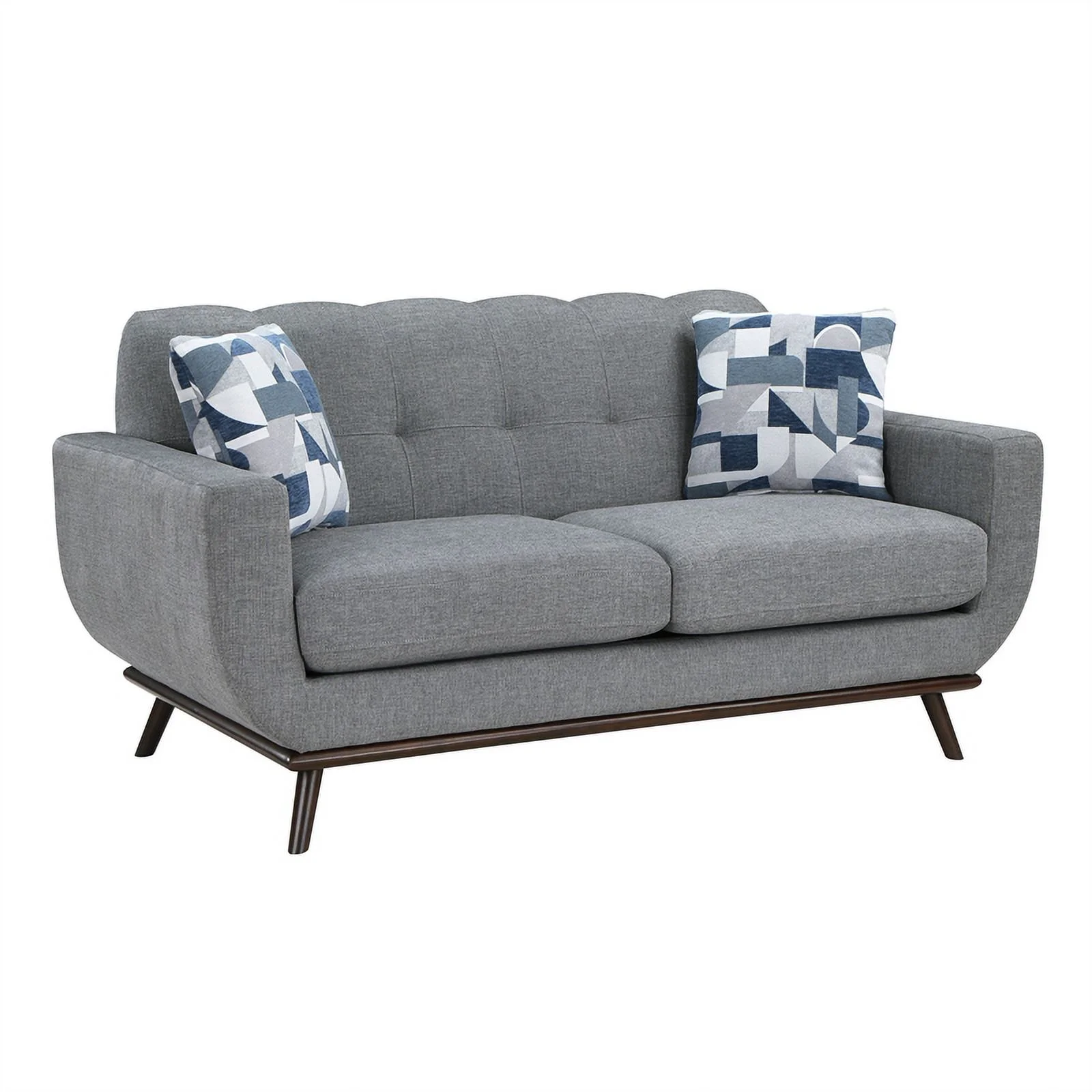 Pemberly Row 2-Piece Living Room Sofa Set with Tufted Back in Gray