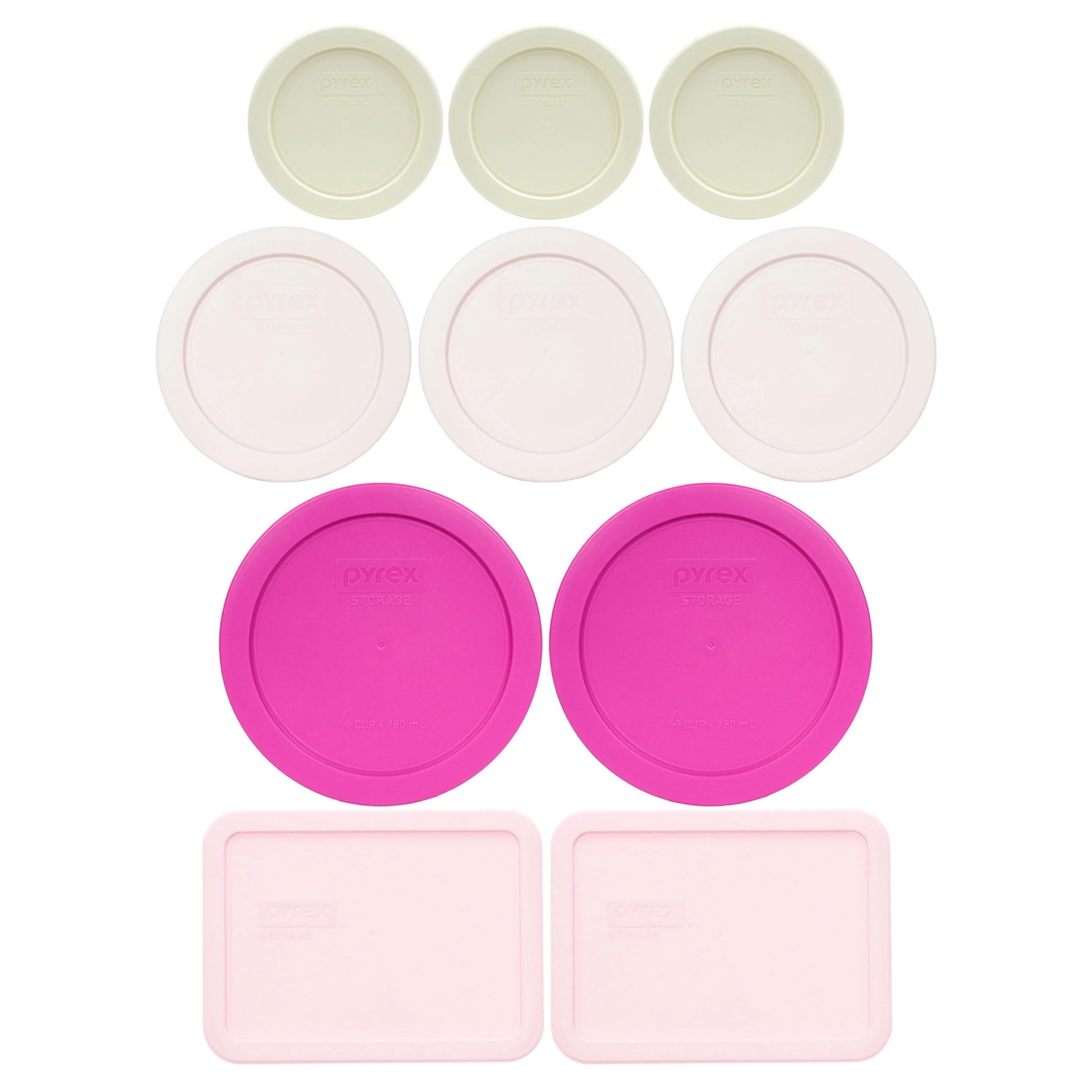 Pyrex 10 Lid Rose Bouquet Themed Bundle for 7202,7200,7201 and 7210 Glassware