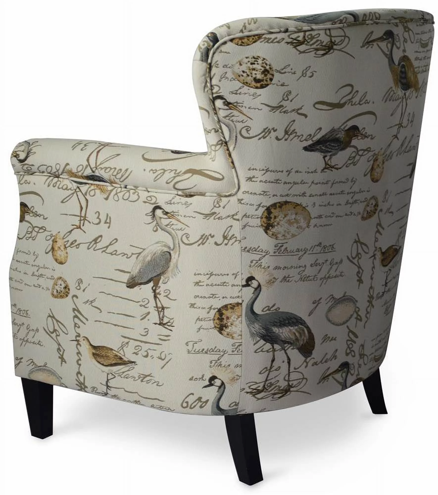 Jofran Phoebe Avian Bird Pattern Upholstered Accent Chair with Nailhead Trim