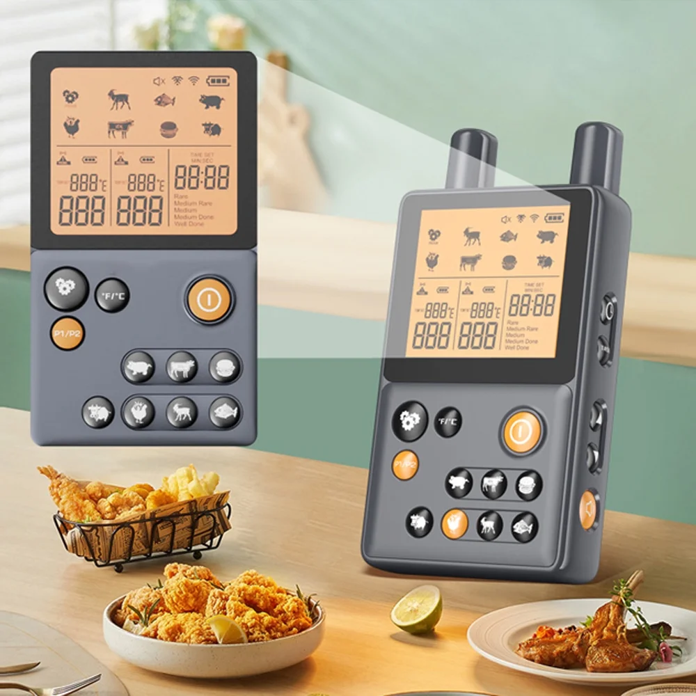 Pinnaco Thermometer,Amplifier Two Probes Instant Oven Free Instant Thermometer BT Meat Oven Thermometer BT Wire Thermometer Amplifier Dazzduo Thermometer Thermometer