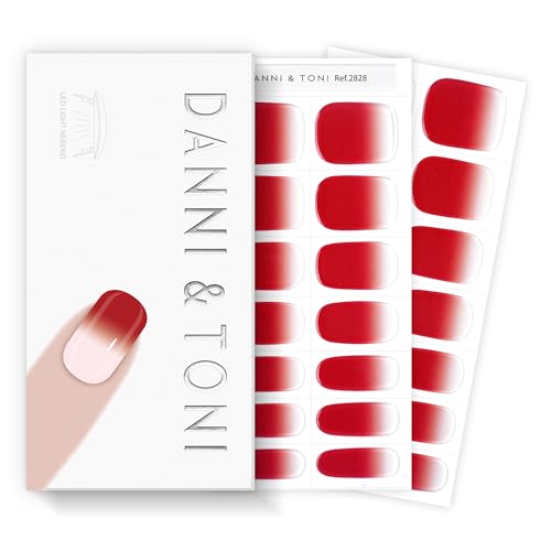 DANNI & TONI Semi Cured Gel Nail Strips Christmas Santa Claus Snowflakes Cat Eye Gel Nail Wraps 28 Stickers | Mistletoe Meow