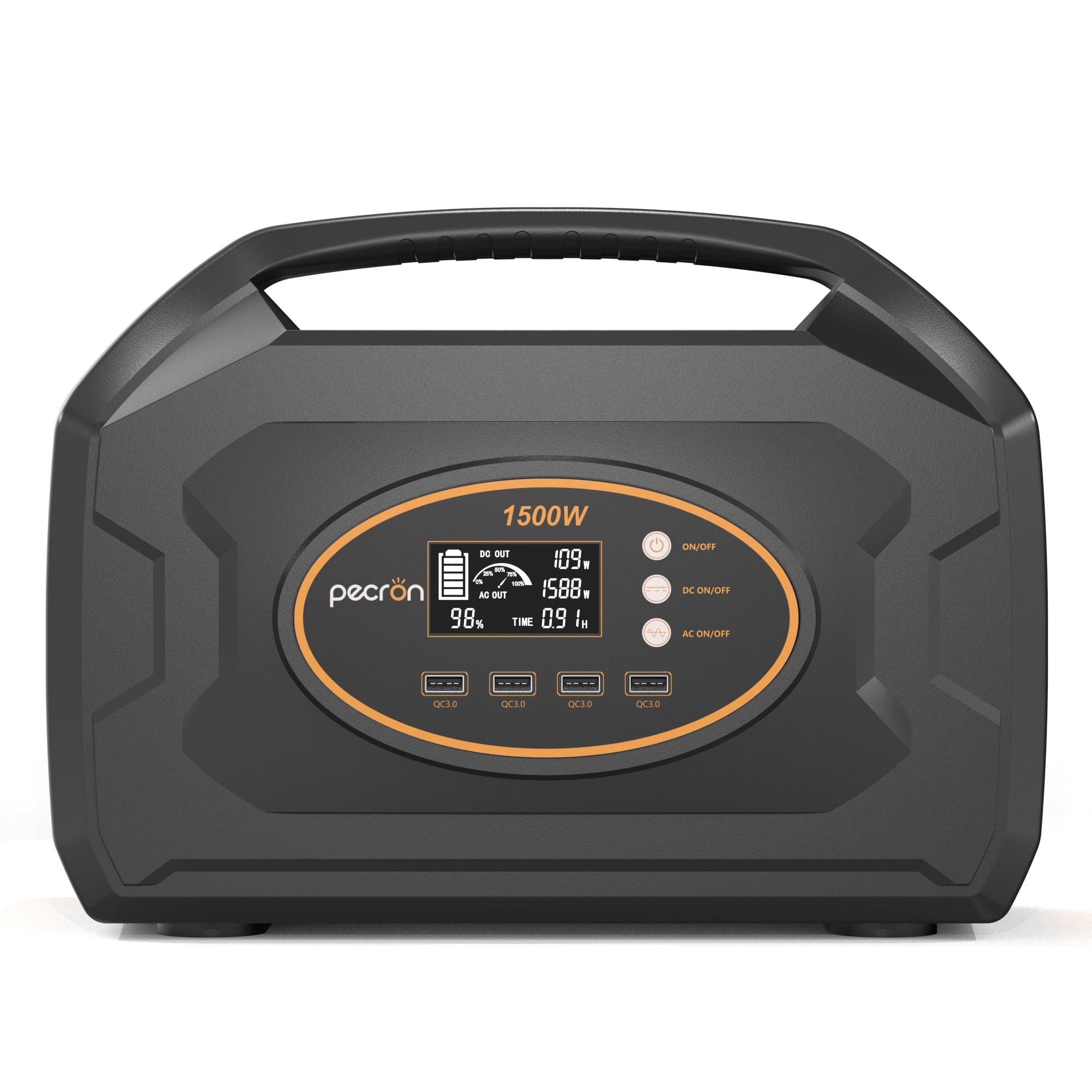 PECRON S1500 Portable Power Station 1461Wh 1500W AC Outport Solar Generators Fast Charge for Indoor Home Emergency Battery Backup Outdoor Camping RV Trip