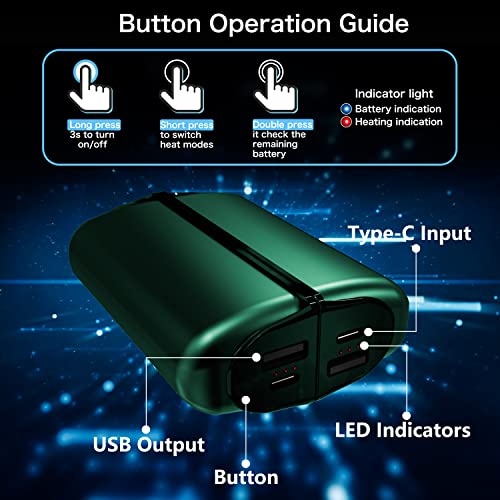 Hand Warmers Rechargeable 2 Pack,10000mAh Split-Magnetic Electric AI Handwarmer Power Bank,3 Levels, Camping,Hunting in Winter