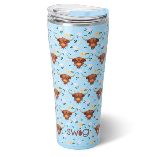 Swig Life 32oz Insulated Tumbler, Travel Coffee Tumbler with Lid, Cup Holder Friendly, Stainless Steel Travel Coffee Mug, Glitter Tumbler, Glitter Gifts (Confetti)