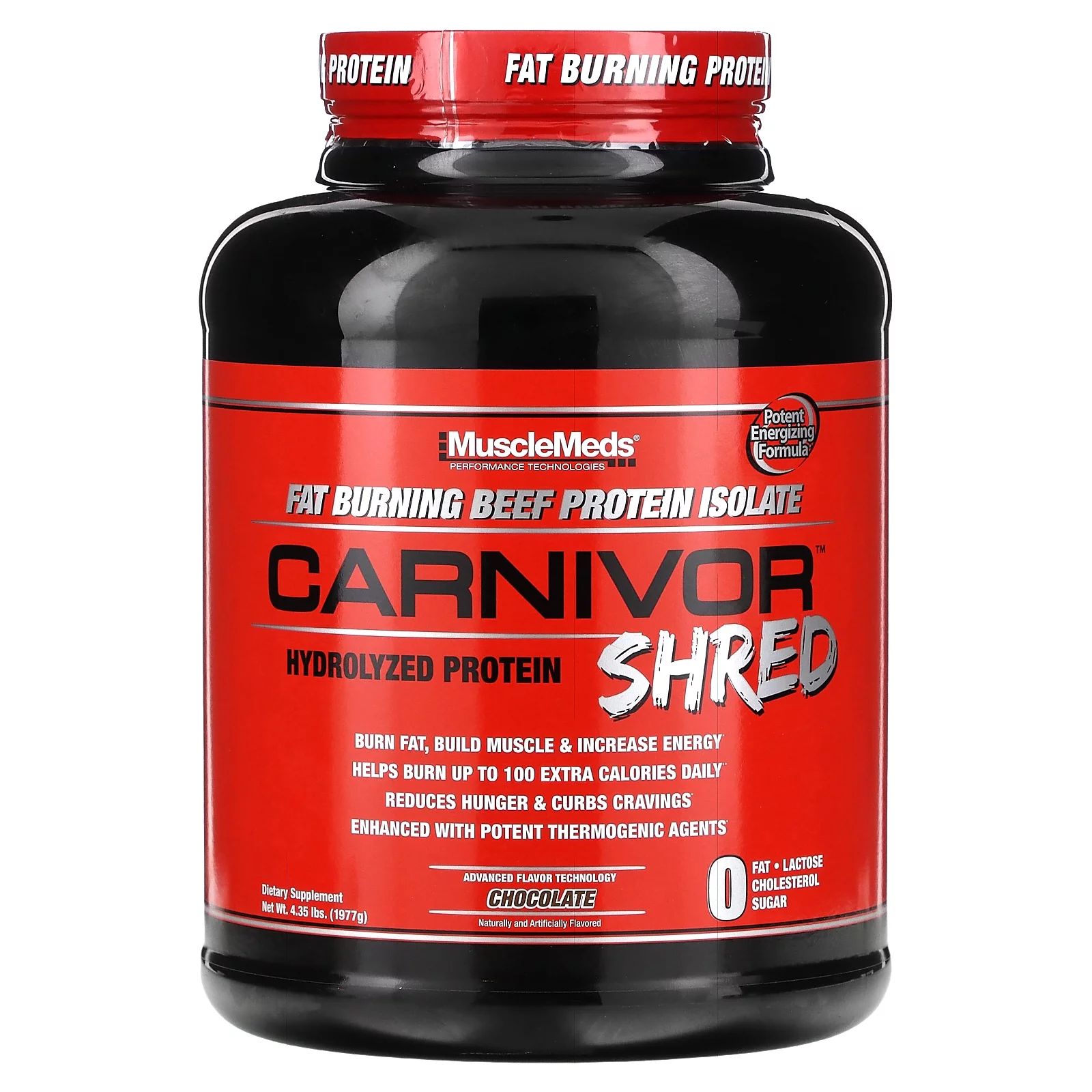 MuscleMeds Carnivor Shred, Hydrolyzed Protein, Chocolate, 4.35 lbs (1,977 g)