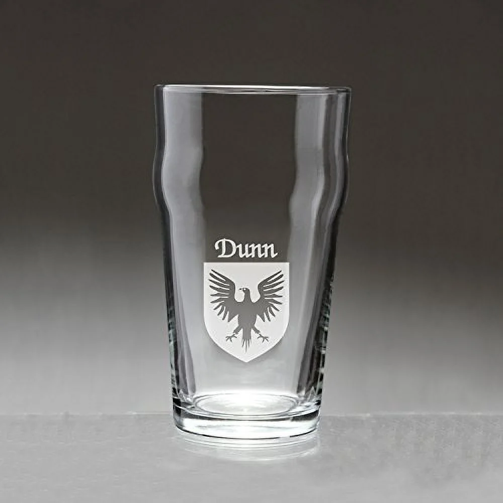 Dunn Irish Coat of Arms Pub Glasses - Set of 4 (Sand Etched)