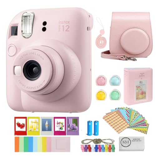 FUJIFILM INSTAX Mini 12 Instant Film Camera Bundled with Instax Accessory Bundle + Cleaning Cloth (8 Items)