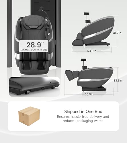 Real Relax 2025 Massage Chair Full Body of Dual Core S-Track,12 Auto Modes, Full Body Airbags, Back & Calf Heating, Zero Gravity Shiatsu Massage Chair Recliner with Phone Holder, FS01 Pro Black