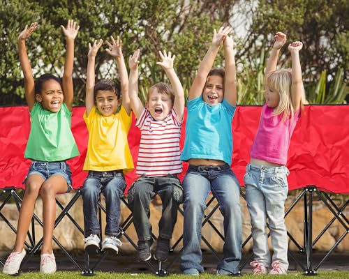 Kigley 6 Seats Folding Soccer Bench Chair Portable Team Sports Sideline Bench for Football Camp Travel Events Outdoor Seating with Storage Bag