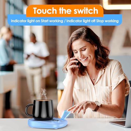 Coffee Mug Warmer - Fastest Heating & Highest Temperature, Coffee Cup Warmer for Desk Auto Shut Off, 4 Temp Settings & 1-12H Timer, Smart Electric Beverage Warmer for Coffee, Tea (Black)