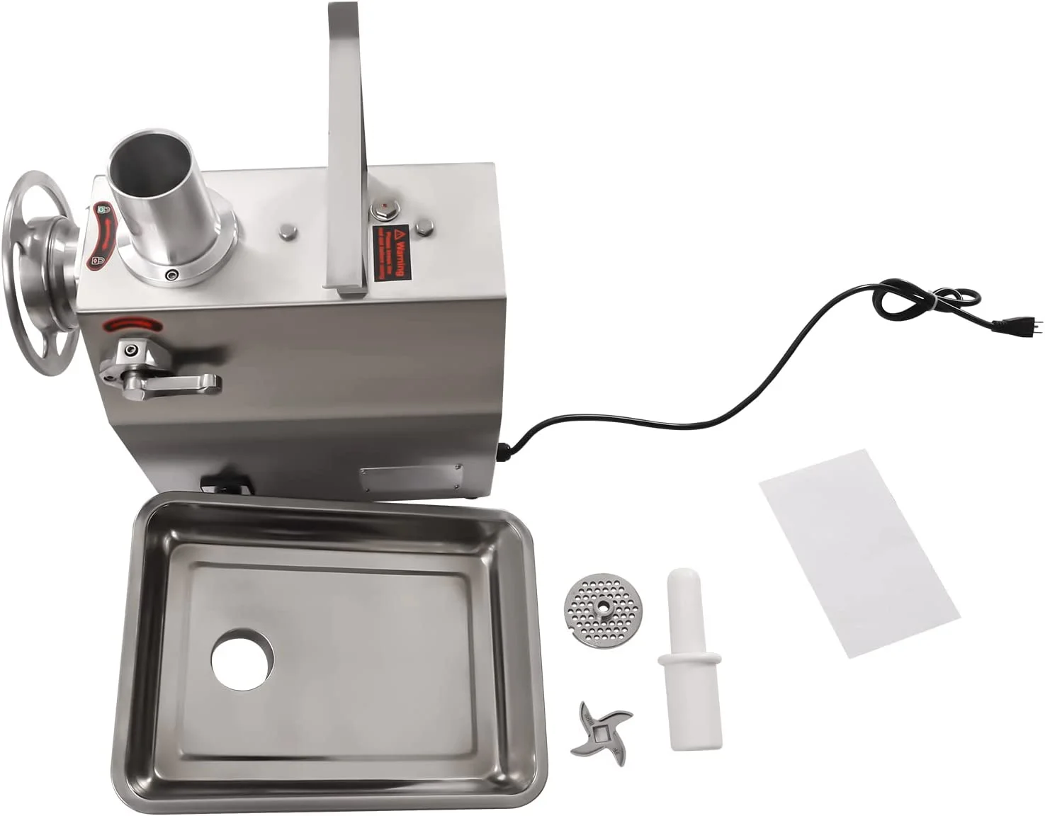 Miumaeov 110V Commercial Electric Meat Grinder Stainless Steel 1100W Counter Top 550lbs/h