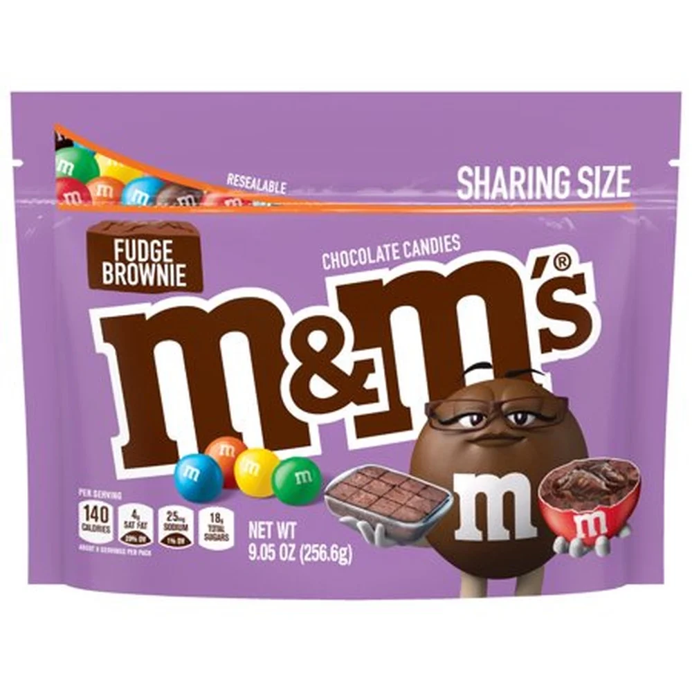 M&M's Fudge Brownie Sharing Size Chocolate Candy Stand up (Pack of 3)