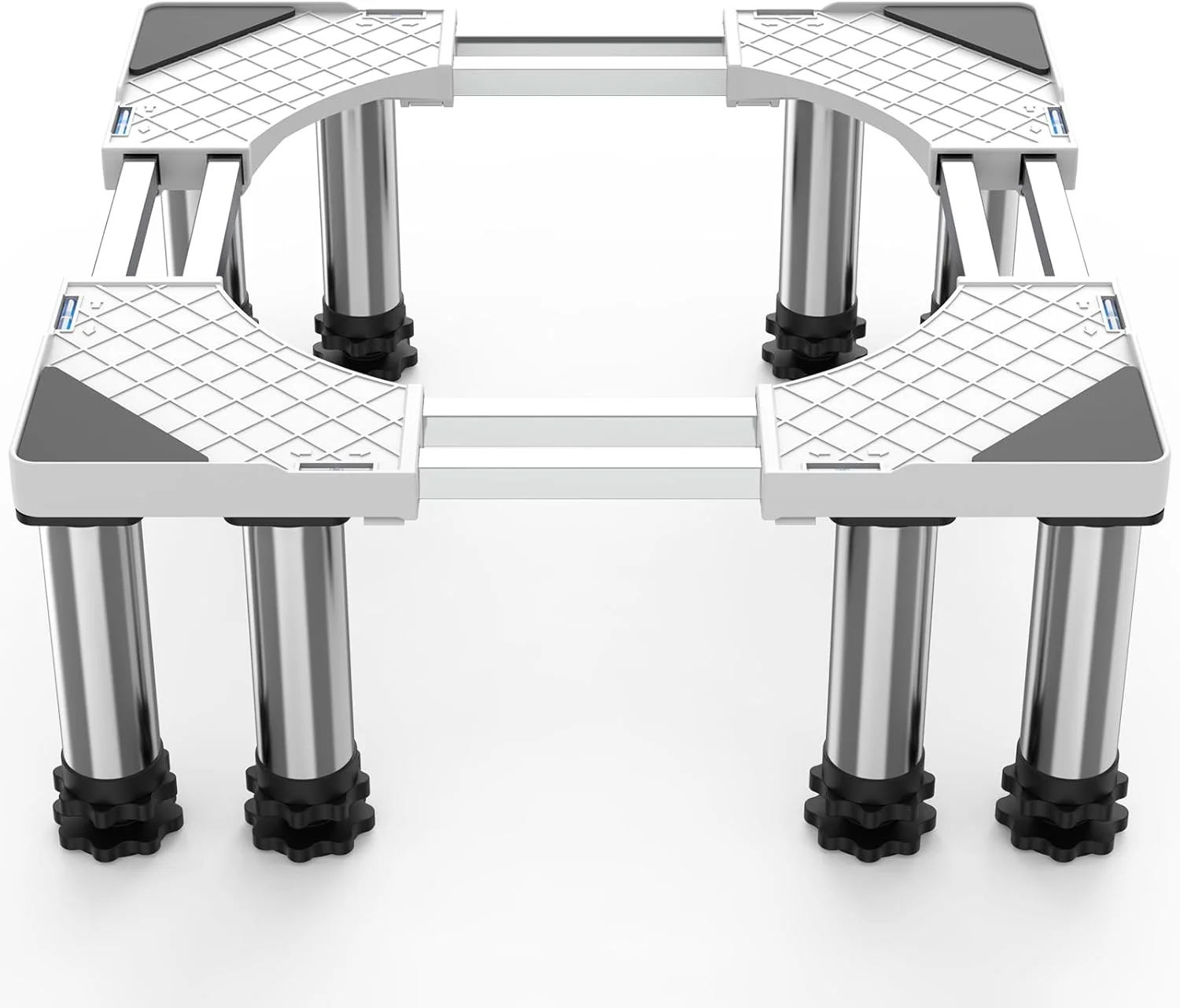 ‎SEISSO Heavy Duty Fridge Stand, 8 Stainless Steel Feet Increasing Height 7-8.6inch Dual Tube Washing Machine Pedestal Base Stand for Washer Dryer Refrigerator