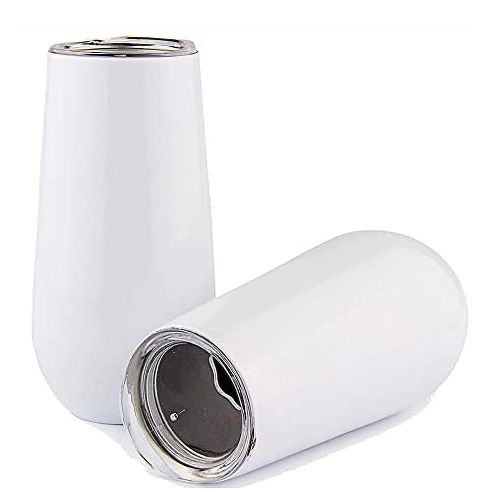 Sivaphe Champagne Toasting Flutes Stainless Steel Insulated 6 Ounce Set of 2 Little Cocktail Cups