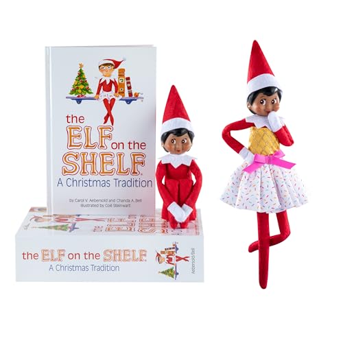 The Elf on The Shelf Brown Eyed Girl Scout Elf Box Set & Claus Couture Collection Ice Cream Party Outfit Accessory [Multi-Item Bundle]