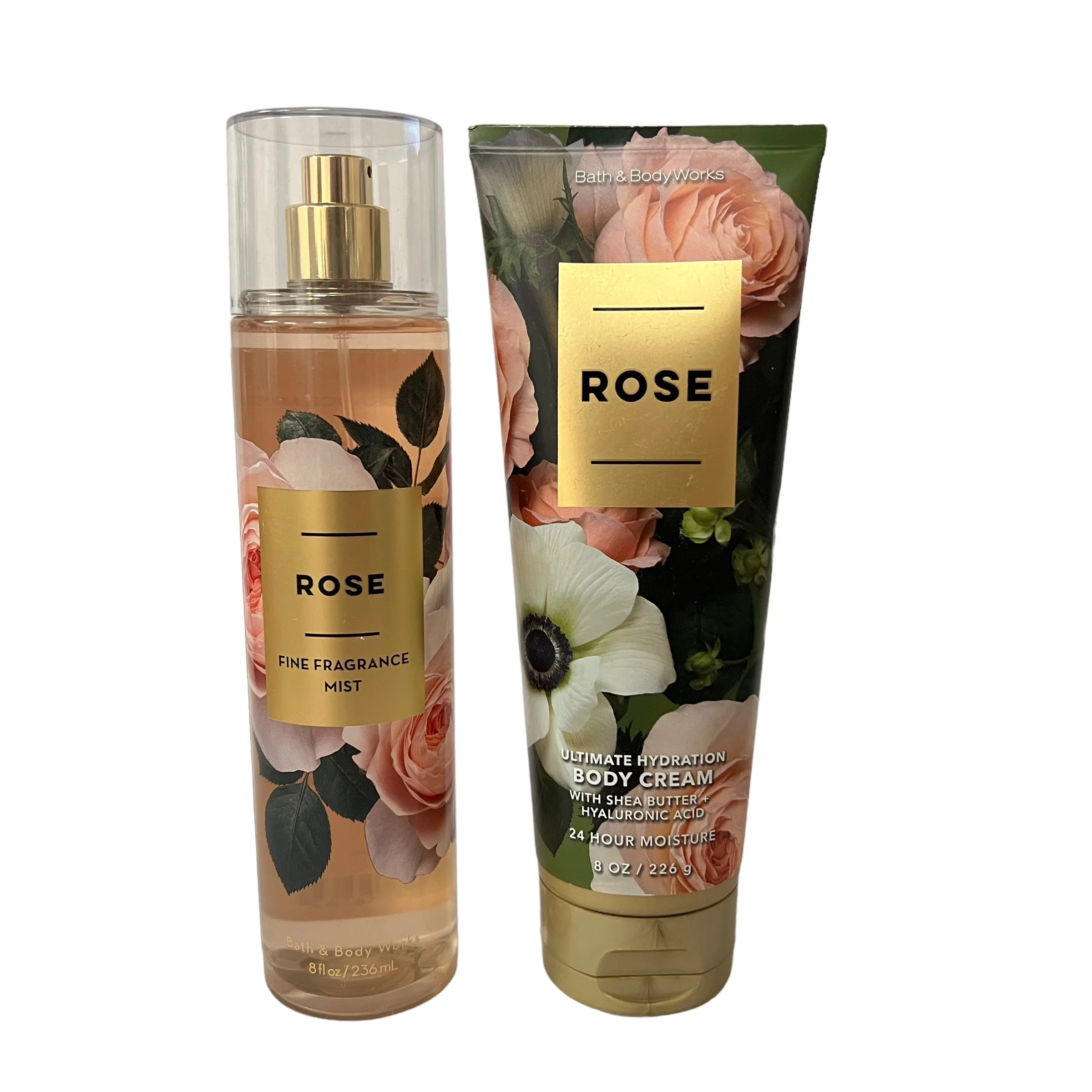 Bath and Body Works Rose Fragrance Mist & Body Cream Set 8 fl oz