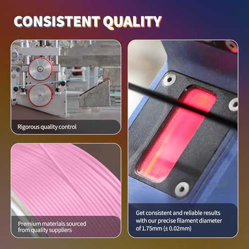 OVERTURE PLA Filament 1.75mm PLA 3D Printer Filament, 2kg Cardboard Spool (4.4lbs), Dimensional Accuracy +/- 0.02mm, Fit Most FDM Printer (Black 2-Pack)