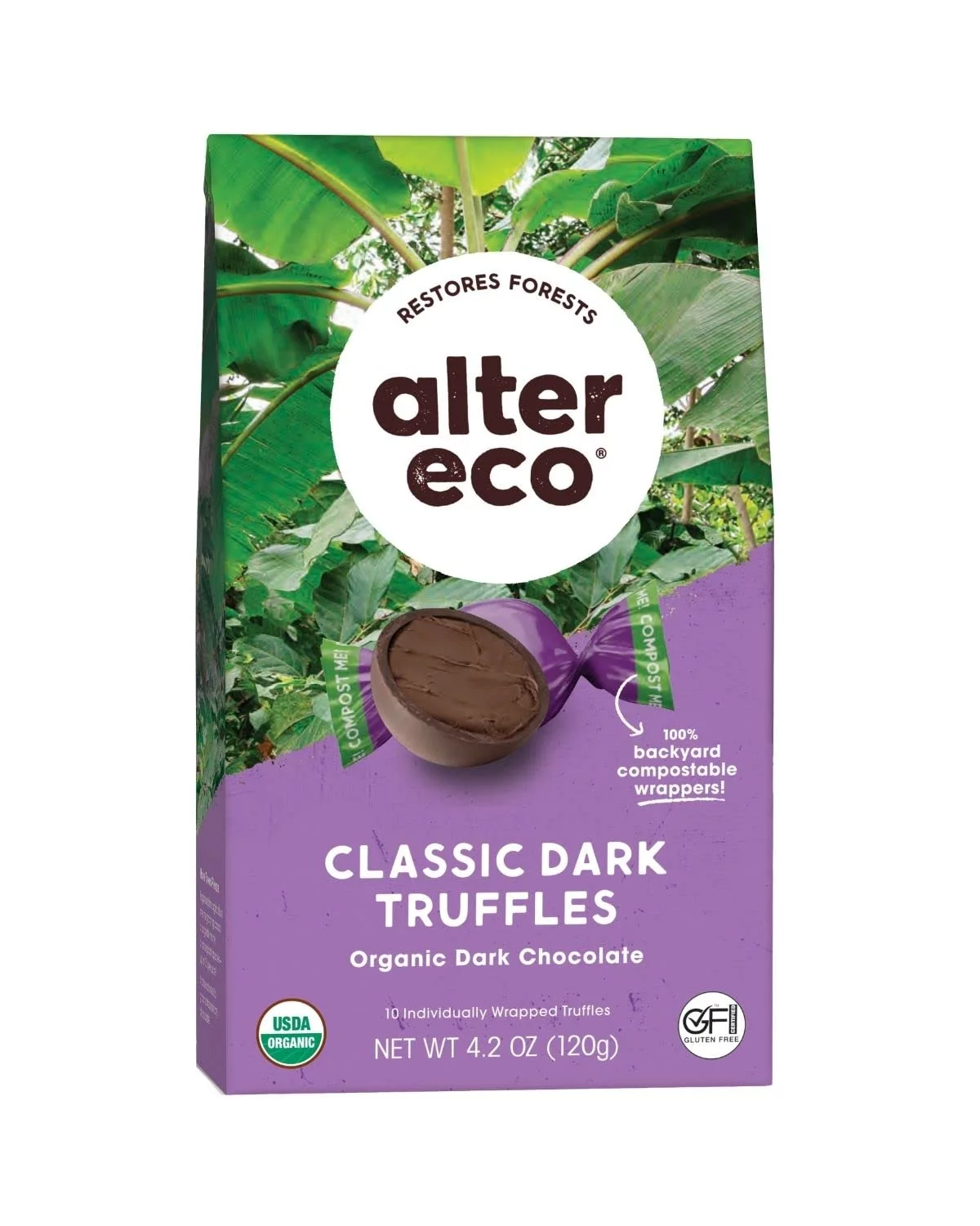 Alter Eco Organic Classic Dark Chocolate Truffles, 4.20 Ounce - Pack Of 2