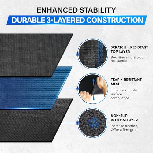 YES4ALL Large Exercise Mat for Home Gym, 6'x4'x7mm Thicker Foam Fitness Workout Mats, Gym Flooring for Cardio, Shoe-Friendly