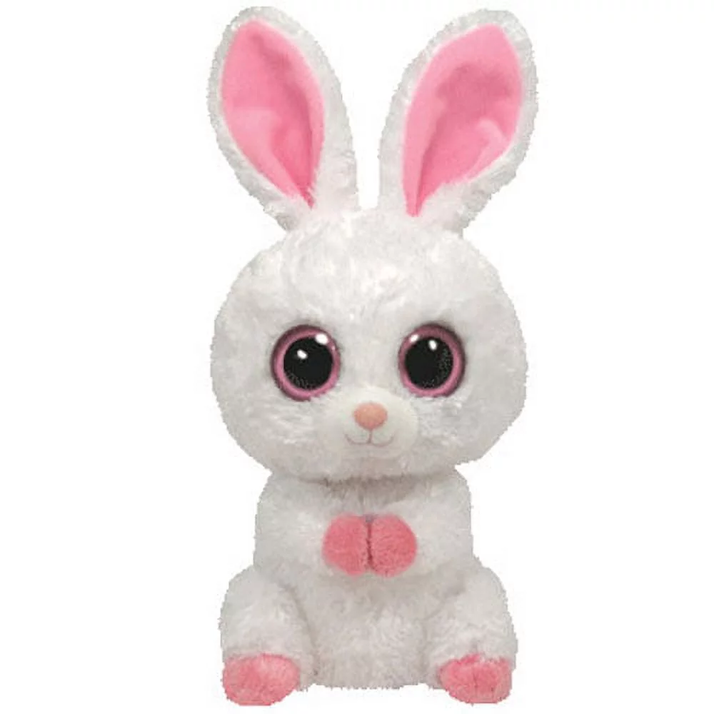 TY Beanie Boos - CARROTS the White Bunny (Solid Eye Color) (Medium - 9 inch) Rare!