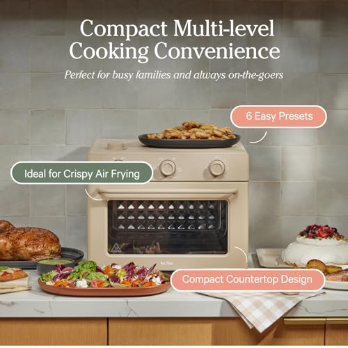 Our Place Wonder Oven | 6-in-1 Air Fryer & Toaster Oven with Steam Infusion | Compact, Countertop Friendly, Fast Preheat, Multifunctional | Air Fry, Toast, Roast, Bake, Reheat & Broil | Char