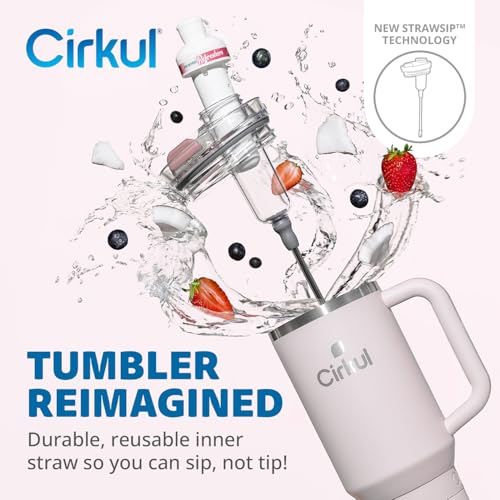 Cirkul 40oz. Carbon Stainless Steel Tumbler with Handle, All-Day StrawSip™, Double-Wall Insulated