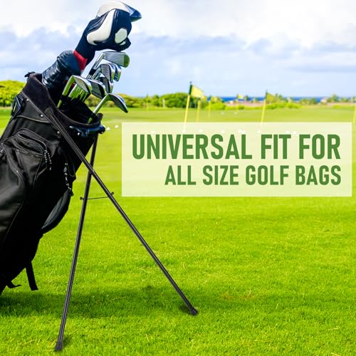 Black Golf Bag Stand Attachment with Screw and Carry Bag - Strengthen Alluminum Alloy Foldable Golf Stand Legs Only - Easy Carry Portable Stand for Golf Bag - Attachable Golf Club Bag Accessories