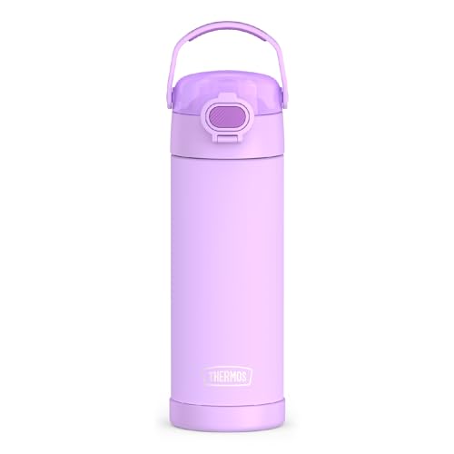 THERMOS FUNTAINER 16 Ounce Stainless Steel Vacuum Insulated Bottle with Wide Spout Lid, Apricot
