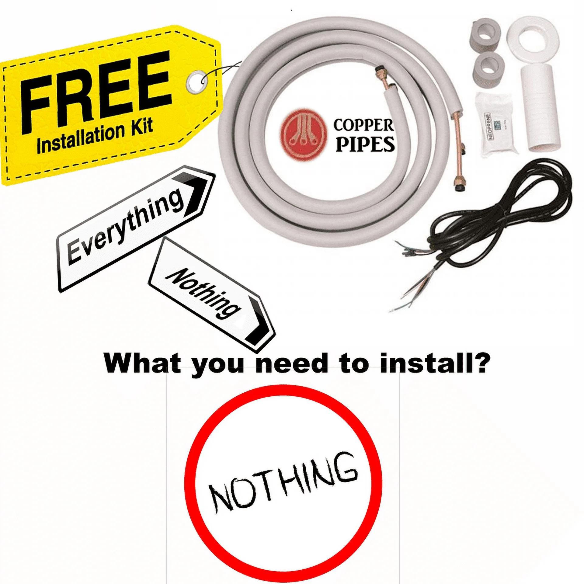 24,000 BTU 17 SEER2 Ductless Mini-Split Inverter+ Air Conditioner Heat Pump System Full Set 220V.