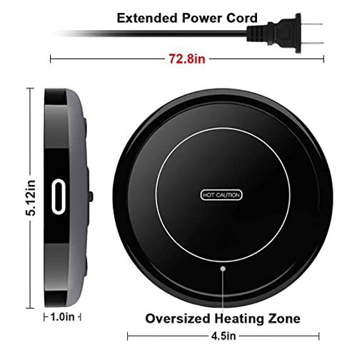 BESTINNKITS Smart Coffee Cup Warmer Set, Auto On/Off Gravity-induction Mug Office Desk Use, Candle Wax Cup Warmer Heating Plate (Up To 131F/55C), 14oz