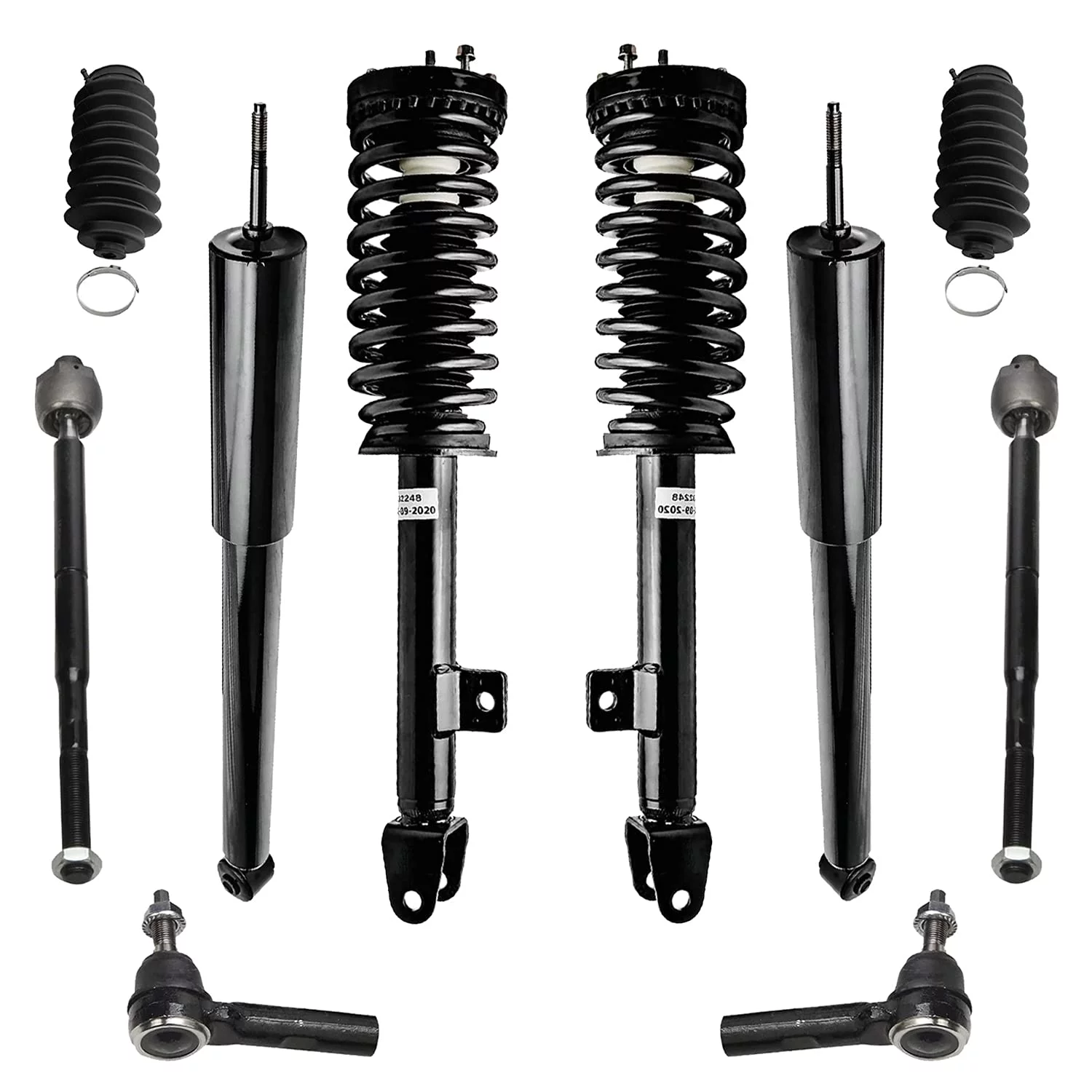 Detroit Axle - RWD Front Struts Rear Shocks Tie Rods w/Boots Replacement for 2006-2010 Chrysler 300 Dodge Charger Magnum
