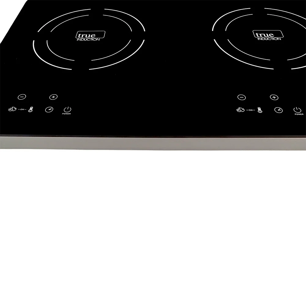 True Induction TI-2C Protable UL1026 Certified, 23-inch Dual Induction Cooktop 1750W Glass-Ceramic Top
