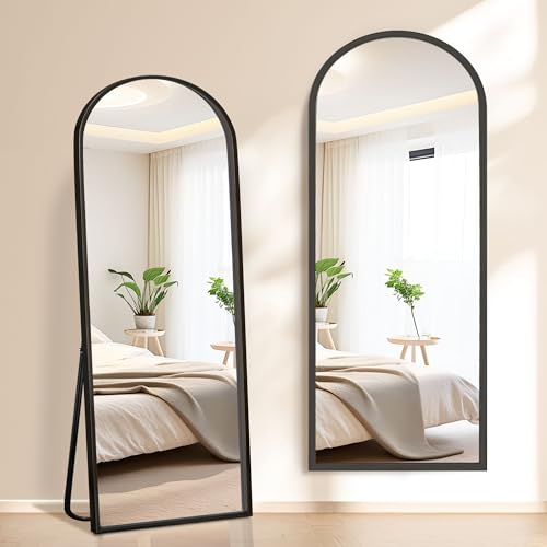 Gold Arched Full Length Mirror with Stand, 57
