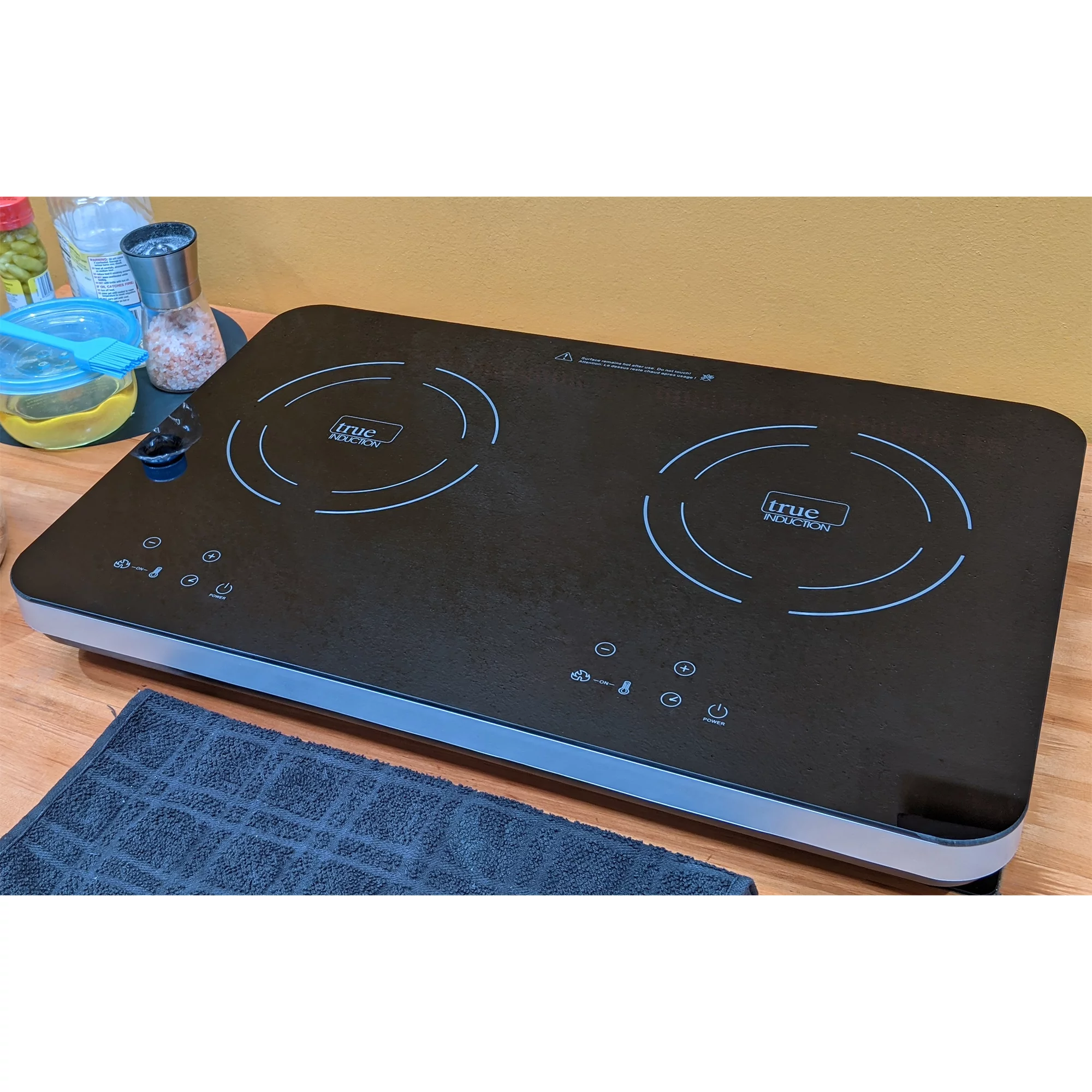 True Induction TI-2C Protable UL1026 Certified, 23-inch Dual Induction Cooktop 1750W Glass-Ceramic Top