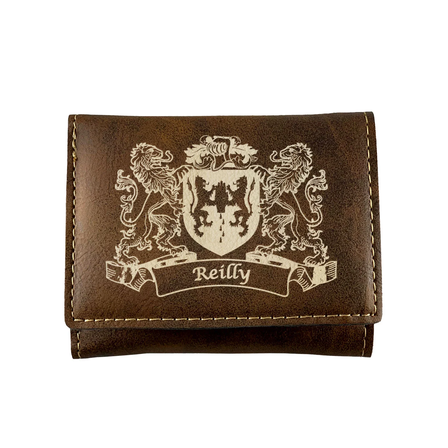 Reilly Irish Coat of Arms Rustic Leather Wallet
