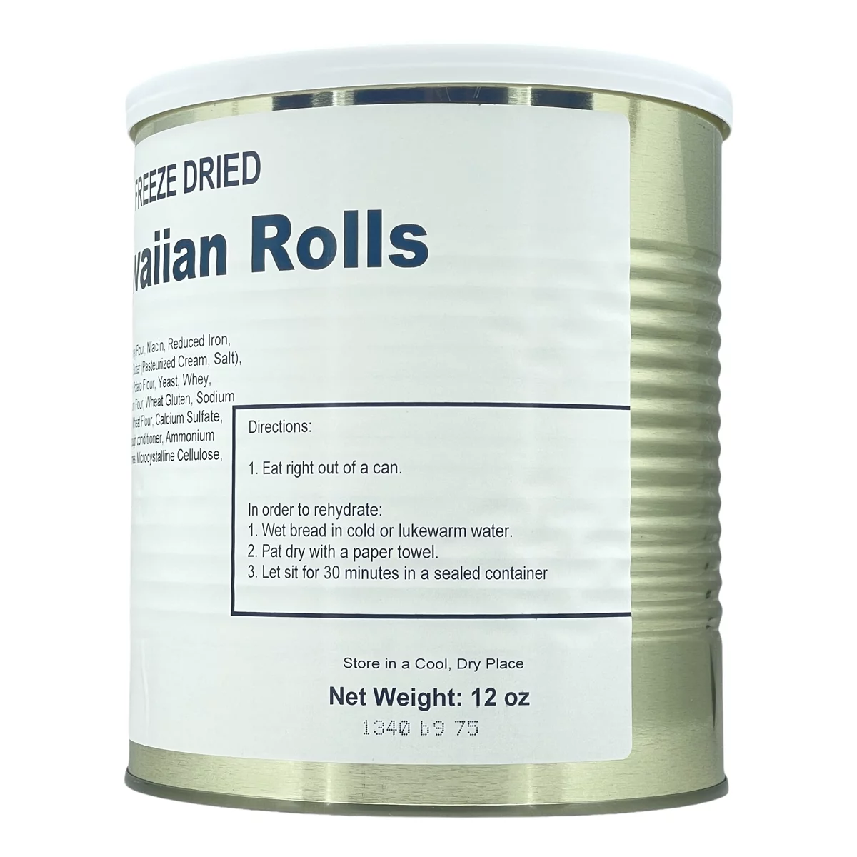 Military Surplus Freeze Dried Long Shelf Life Emergency Food Ration Hawaiian Rolls #10/12oz/Can - 1 Can