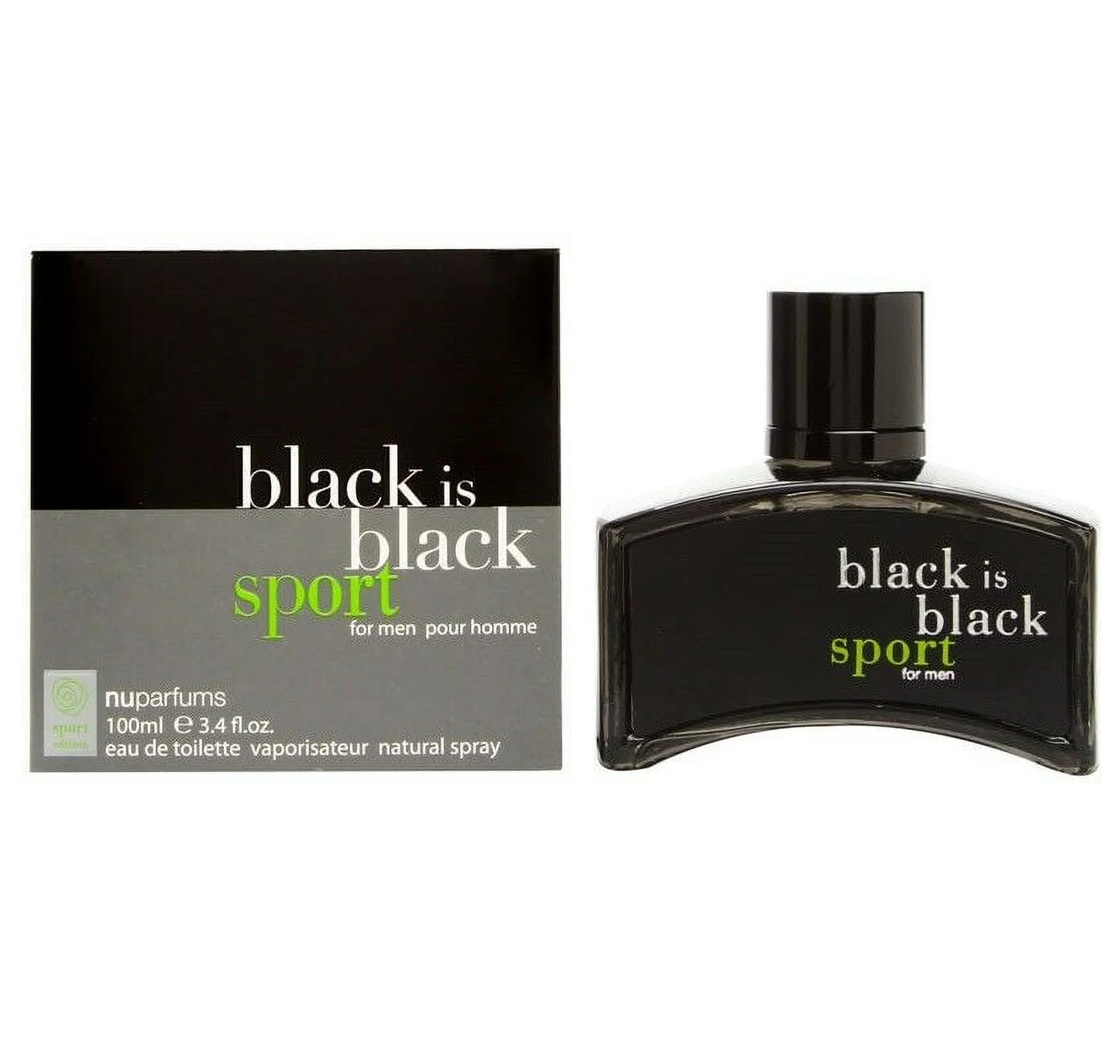 Nu Parfums Black Is Black Sport Eau de Toilette 3.4 oz