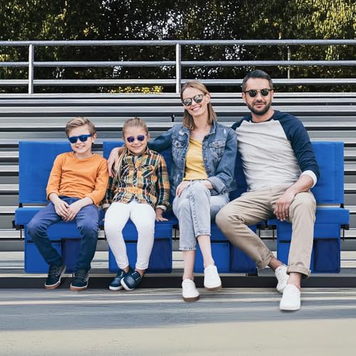 Stadium Seat for Bleachers with Back Support and Cushion, Bleacher Seats with Shoulder Strap and Cup Holder, Padded Portable Folding Comfort Stadium Chair, for Sports Events, Black (2pcs)
