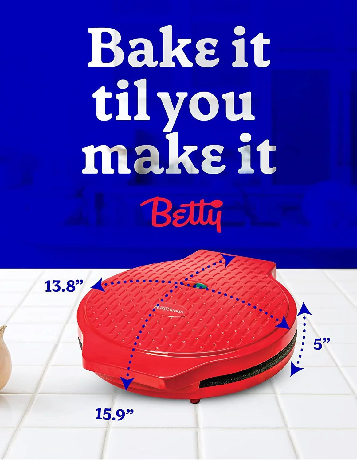 Betty Crocker Countertop Pizza Maker, Bundle with Pizza Cutter and 14