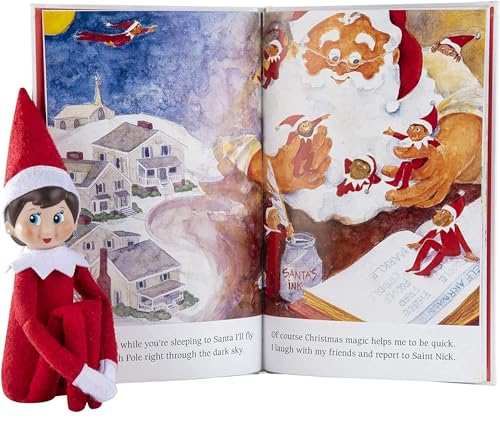 The Elf on the Shelf Christmas Tradition Box Set Girl Scout Elf (Blue Eyed), Story Book and Claus Couture Collection Snowflake Skirt and Scarf (Multi-Item Bundle)