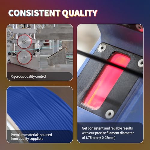 OVERTURE PLA Filament 1.75mm PLA 3D Printer Filament, 2kg Cardboard Spool (4.4lbs), Dimensional Accuracy +/- 0.02mm, Fit Most FDM Printer (Black 2-Pack)