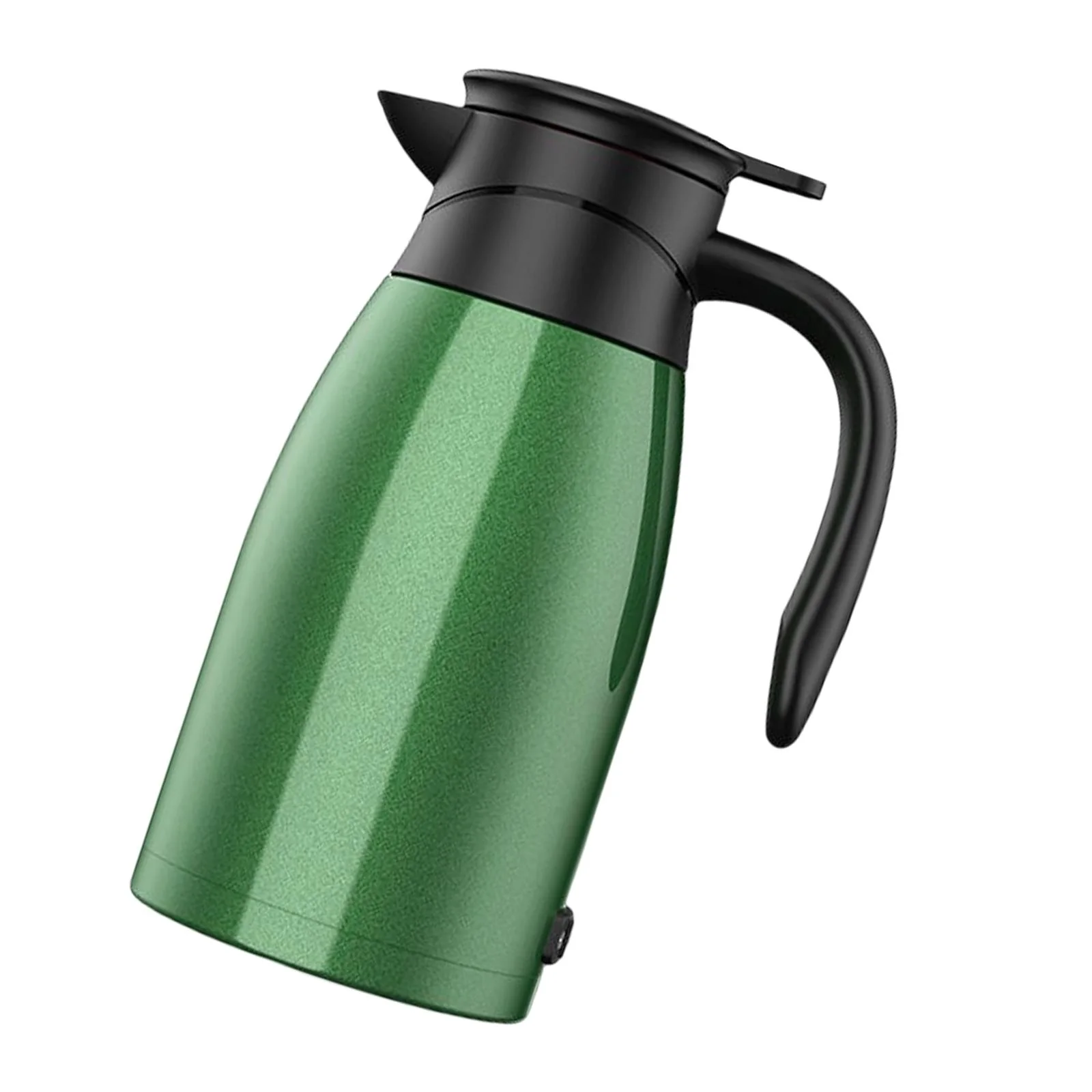 Portable 12V Car Kettle Boiler, Warmer Intelligent Temp Display Insulated Heated Water Boiler Heater Cup, for Tea Coffee Milk Camping. Green