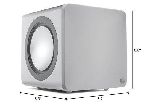 Cambridge Audio Minx X201-200 Watt Active Subwoofer Featuring Twin Auxiliary Bass Drivers and Fully Adjustable Sound - White