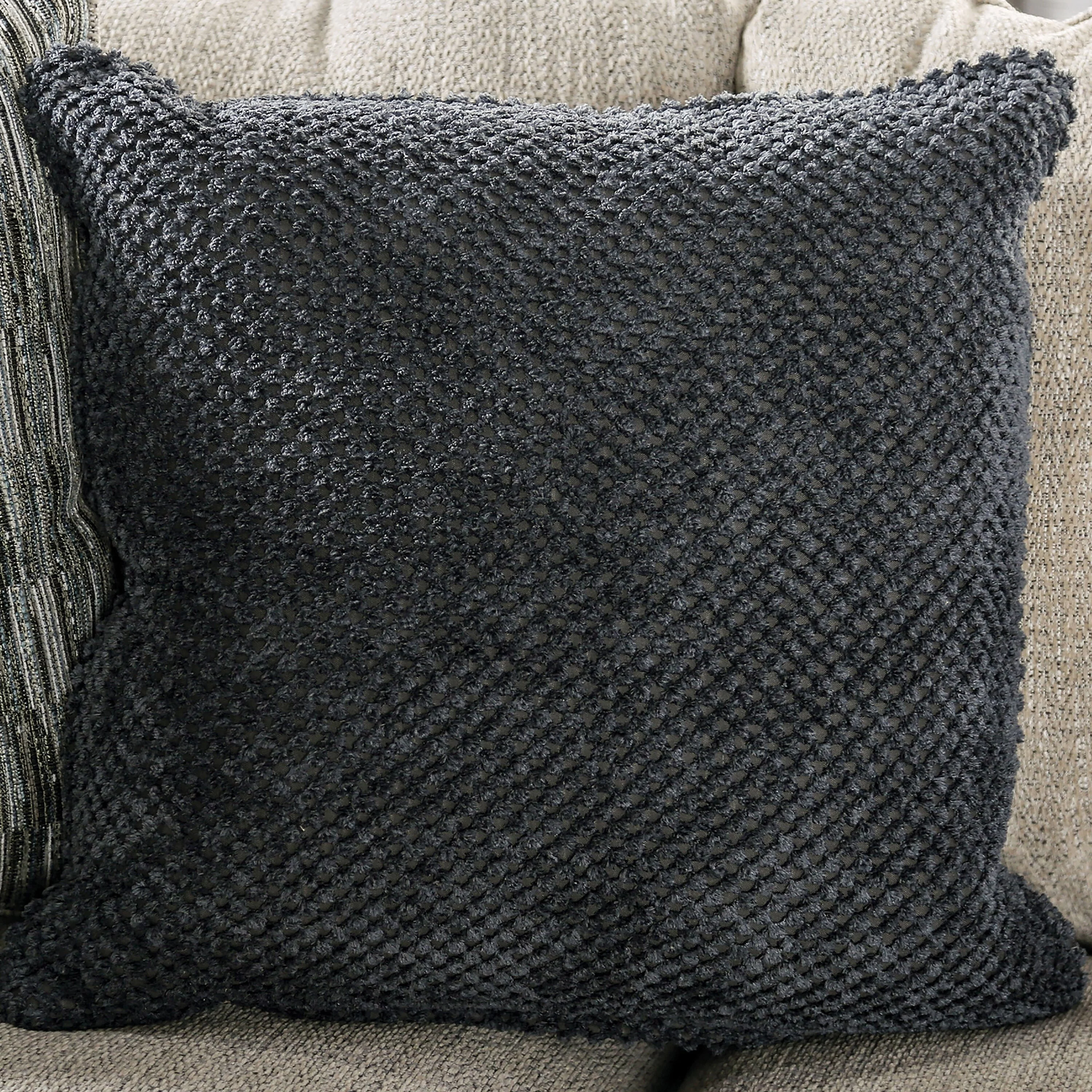 Furniture of America Sibbey Traditional Cream Chenille Padded Loveseat by