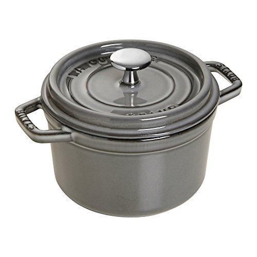 STAUB Cast Iron Dutch Oven 5.5-qt Round Cocotte, Made in France, Serves 5-6, Black Matte