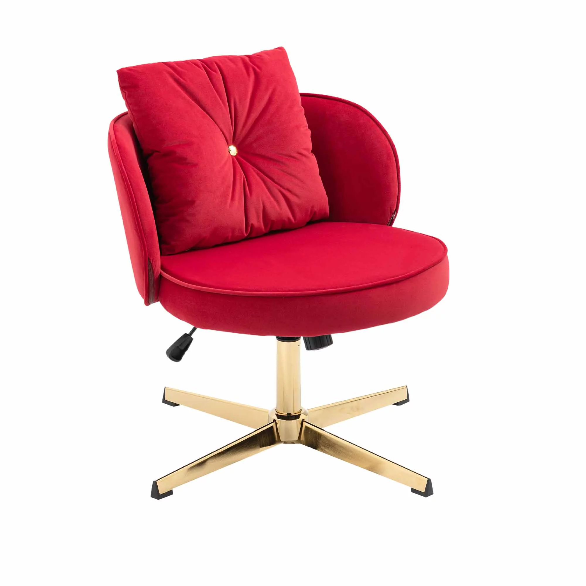 HOMEFUN Red Home Office Desk Chair, Vanity Chair, Modern Adjustable Home Computer Executive Chair Swivel Task Chair for Small Space, Living Room, Make-up, Studying